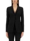 Max Mara Backless Jacket With Pockets And Lapel In Black