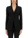 Max Mara Slim Fit Jacket Notched Lapels In Black