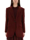 Max Mara Tailored Jacket Featuring Structured Shoulders In Red