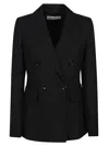 Max Mara Sanna Double-breasted Long-sleeved Jacket In Black