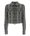 Max Mara Black Tony Monogram-pattern Cropped Jacket In Black