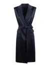 Max Mara Sleeveless Tailored Jacket With Deep V-neckline In Blue