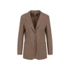 Max Mara Alpaca Cashmere Camel Yak Tailored Jacket In Brown