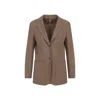 Max Mara Alpaca Cashmere Camel Yak Tailored Jacket In Brown