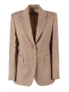 Max Mara Wool-blend Twill Blazer In Brown