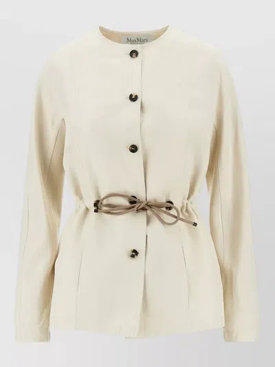 Max Mara Jacket Drawstring Waist Long Sleeves Round Neck