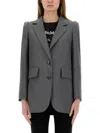 Max Mara Ebridi Wool And Silk Single-breasted Blazer In Grey