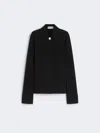 Max Mara Jacket In Crepe Fabric Stitch In Black