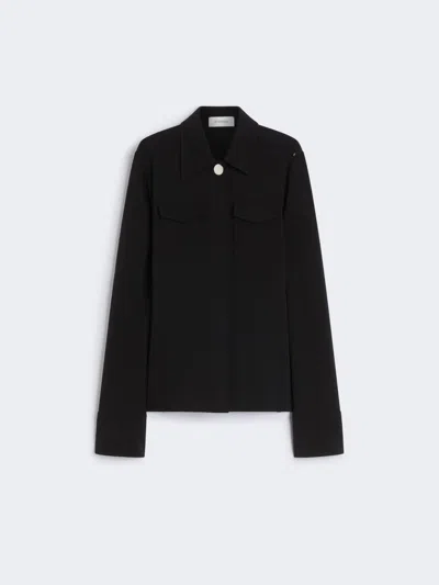 Max Mara Jacket In Crepe Fabric Stitch In Black