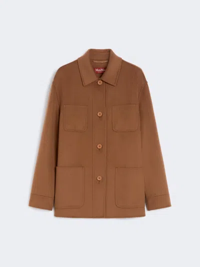 Max Mara Jacket In Wool, Cashmere And Silk Broadcloth In Brown