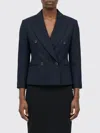 Max Mara Mxmdorico Stretch Virgin Wool Blazer In Blue