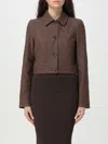 Max Mara Belted Jacket With Buttoned Cuffs And Epaulettes In Brown