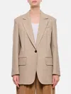 Max Mara Rosi Single Breasted Wool Jacket In Braun