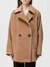 Max Mara Double-breasted Wool Peacoat In Brown