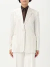 Max Mara Striped Blazer With Front Pockets And Lapels In Weiss