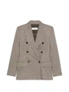 Max Mara Tailored Houndstooth Jacket Structured Shoulders In Brown