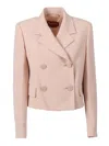Max Mara Caprera Double-breasted Jacket In Pink