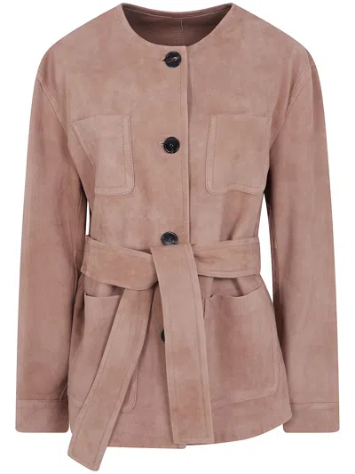 Max Mara Jacket Suede "mst Boemia" In Brown