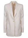 Max Mara Linen Single-breasted Blazer Jacket In White