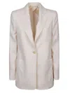 Max Mara Linen Single-breasted Blazer Jacket In White