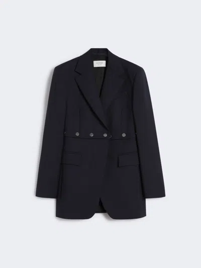 Max Mara Jacket With Detachable Hem Detail In Blue