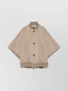 Max Mara Jacket With Front Pockets And High Collar In Brown