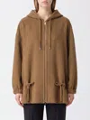 Max Mara Hooded Drawstring Coat In Brown