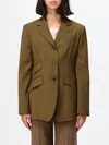 Max Mara Wool Jacket Notch Lapel Regular Fit In Green