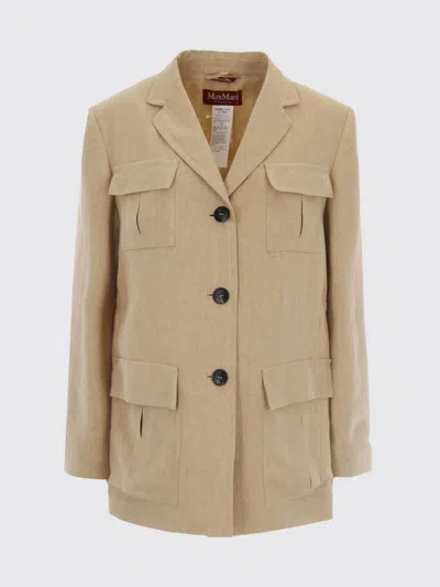 Max Mara Studio Linen Blazer In Neutral