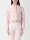 Max Mara Collared Patch-pocket Jacket In Pink