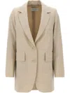 Max Mara Longline Textured Wool Jacket With Rear Vents