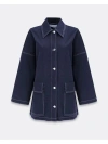Max Mara Long Sleeve Casual Jacket In Blue