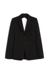 Max Mara Tailored Black Jacket With Classic Lapel In Animal Print