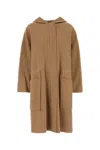 Max Mara Camel Virgin Wool Blend Miele Coat In Brown