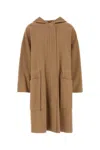 Max Mara Camel Virgin Wool Blend Miele Coat In Brown