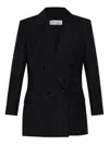 Max Mara Double-breasted Wool Jacket With Pinstripe Design