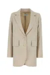 Max Mara Longline Textured Wool Jacket With Rear Vents
