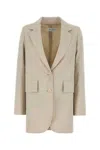Max Mara Longline Textured Wool Jacket With Rear Vents