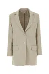 Max Mara Single-breasted Sand Linen Jacket In Beige