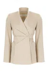 Max Mara Wool Blend Blazer Back Vent In Gold