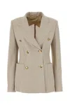 Max Mara Clay-coloured Double-breasted Jacket In Cotton In Beige