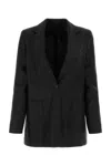 Max Mara "bohemian Linen Single-bre In Black