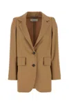 Max Mara Camel Wool Blend Kitten Blazer In Brown