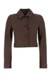 Max Mara Belted Jacket With Buttoned Cuffs And Epaulettes In Brown