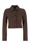 Max Mara Belted Jacket With Buttoned Cuffs And Epaulettes In Brown