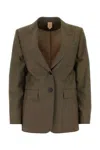 Max Mara Wool Blend Apice Blazer With Front Pockets In Brown