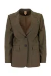 Max Mara Wool Blend Apice Blazer With Front Pockets In Brown