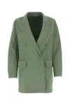 Max Mara Sage Green Denim Zenobia Blazerâ In Green
