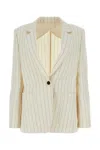 Max Mara Single-breasted Pinstriped Blazer In Stripped