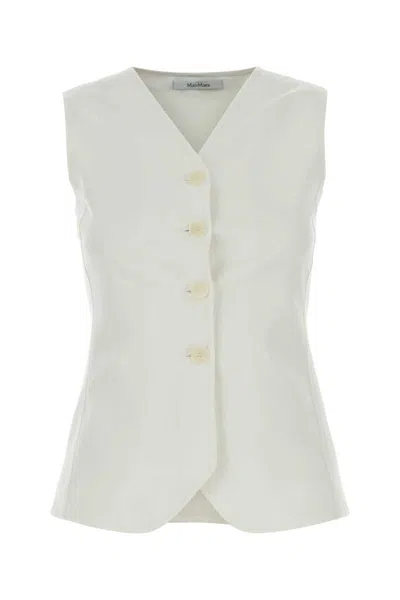 Max Mara White Jersey Fornovo Vest In Green